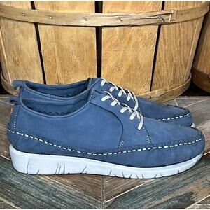 Softinos Evi Denim Nubuck Moc Stitch Leather Lace Up Sneakers Womens Size EU 36